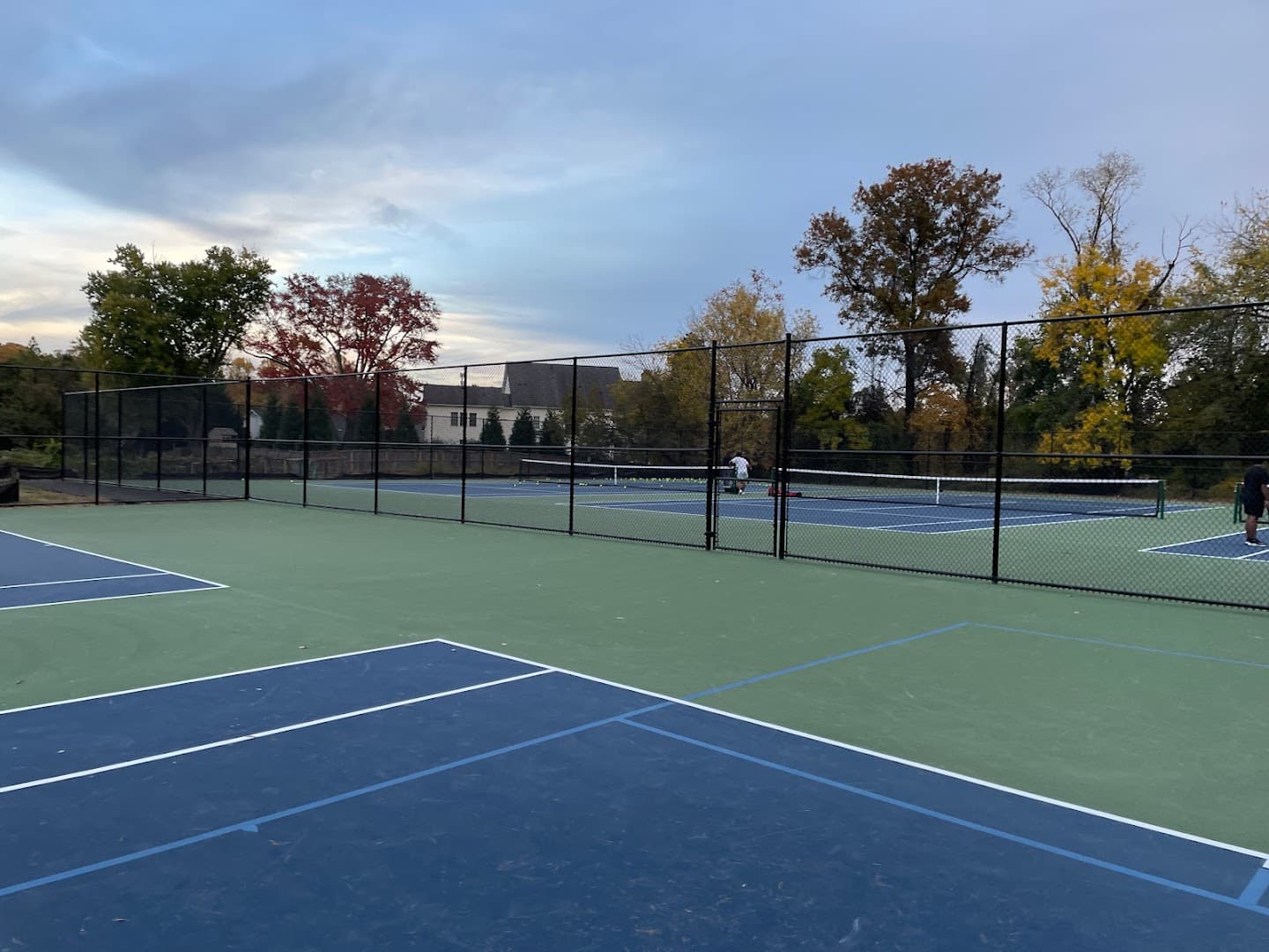 Players on the Lewinsville Park pickleball courts
