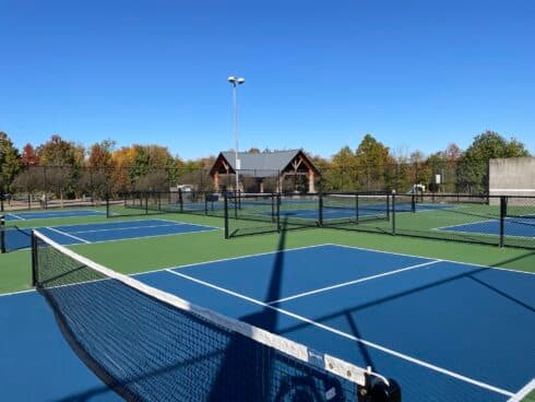 Six dedicated pickleball courts at East Norbeck Local Park in Montgomery County, Maryland